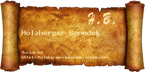 Holzberger Benedek névjegykártya